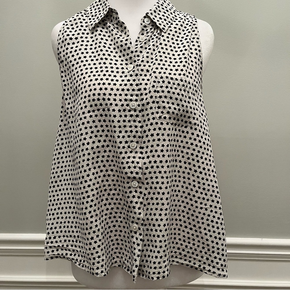 Equipment Silk Star-Patterned Blouse M